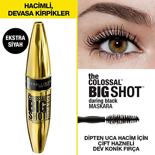 Maybelline New York - The Colossal Big Shot Volum Express, Máscara de Pestañas, Tono 03 Bolder Black