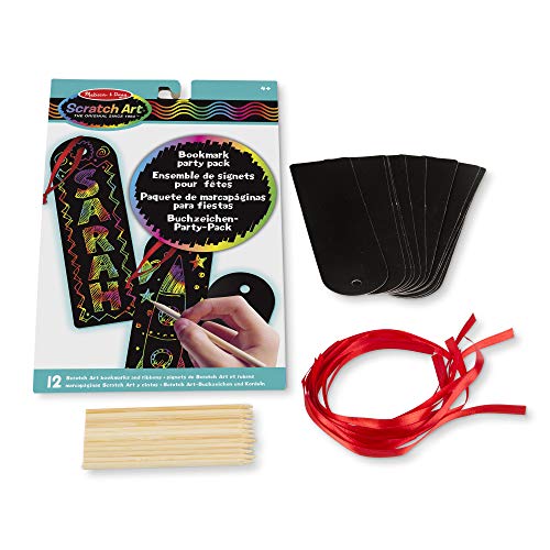 Melissa & Doug- Scratch Art Paquete de Fiesta Marcapáginas, Multicolor (15906)