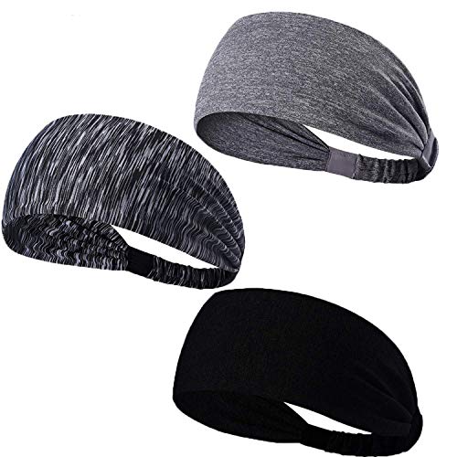 MiaoMa 3 Pack Deportes Diadema Corriente Diadema Deportiva Traviesa Hombres Mujeres Sweatband Absorción de Humedad para Yoga Equitación Baloncesto Ciclismo Ejercicio Ejercicio