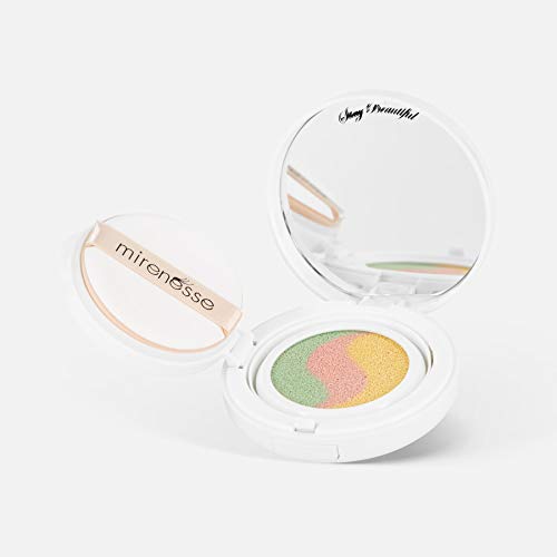 mirenesse tono Corrección Primer – 10 Colágeno cojín maquillaje compacto – ganador mejor primer – Color Corrector para grasa y piel seca – Paraben + Crueldad Gratis – Vegan – (15g) auténtica