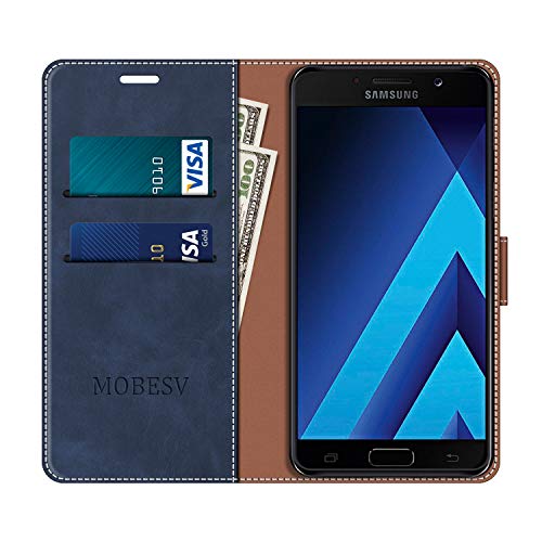 MOBESV Funda para Samsung Galaxy A5 2017, Funda Libro Samsung A5 2017, Funda Móvil Samsung Galaxy A5 2017 Magnético Carcasa para Samsung Galaxy A5 2017 Funda con Tapa, Elegante Azul