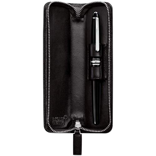 Montblanc Meisterstück Estuche para un utensilio de Escritura con Cremallera Bolsa Organizador, Negro