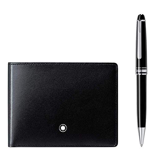 Montblanc Set Meisterstueck Platinum Classique Ballpoint Pen & Wallet 6CC 117084