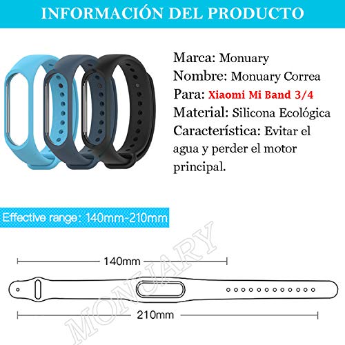 Monuary 13 Piezas Correa para Xiaomi Mi Smart Band 4 / Mi Band 3 Pulsera, Silicona Reloj de Recambio Brazalete Coloridos Correas para Xiaomi Mi Band 3 / Mi Band 4