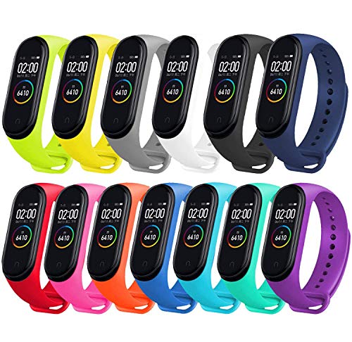 Monuary 13 Piezas Correa para Xiaomi Mi Smart Band 4 / Mi Band 3 Pulsera, Silicona Reloj de Recambio Brazalete Coloridos Correas para Xiaomi Mi Band 3 / Mi Band 4