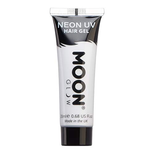 Moon Glow - Gel para el Cabello Neón UV - Blanco 20 ml - ¡Péinate de punta y brilla!