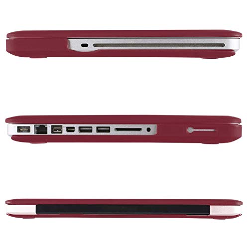 MOSISO Funda Dura Compatible con MacBook Pro 13 Pulgadas con CD-ROM A1278 (Versión 2012/2011/2010/2009/2008), Ultra Delgado Carcasa Rígida Protector de Plástico Cubierta, Vino Rojo