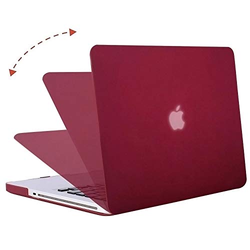 MOSISO Funda Dura Compatible con MacBook Pro 13 Pulgadas con CD-ROM A1278 (Versión 2012/2011/2010/2009/2008), Ultra Delgado Carcasa Rígida Protector de Plástico Cubierta, Vino Rojo