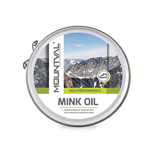 Mountval, El aceite de visón, aceite de calidad para zapatos, nutre a prueba de agua y protege los zapatos para exteriores hechos de cuero, Transparente (Neutral), 100.00 ml