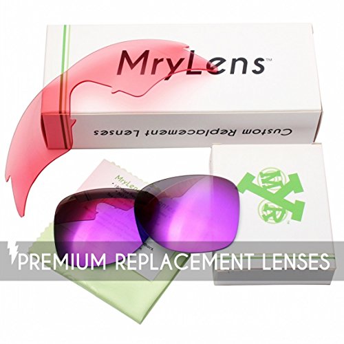 Mryok 4 pares de lentes polarizadas de repuesto para Oakley Sliver XL Sunglass - Stealth negro/rojo fuego/azul hielo/marrón bronce