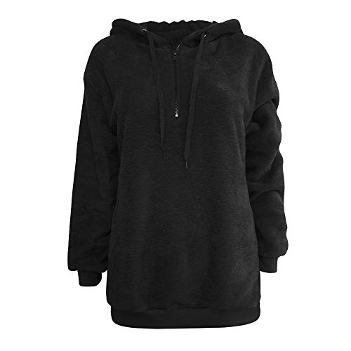 Mujer Sudadera Caliente y Esponjoso Tops Chaqueta Suéter Abrigo Jersey Mujer Otoño-Invierno Talla Grande Hoodie Sudadera con Capucha riou