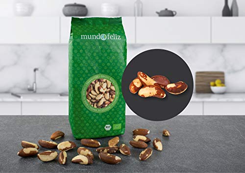 Mundo Feliz - Nueces de Brasil ecológicas enteras, 2 bolsas de 500 g