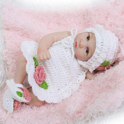 Muñeca bebé Prematuro de 10 Pulgadas, muñeca renacida Linda Silicona Suave Suave Hecho a Mano bebé renacido pequeño, Cejas