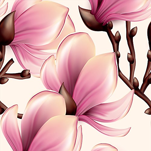 murando Papel Pintado autoadhesivo 10 m Flores Magnolia Fotomurales Decoración de Pared Murales Pegatina decorativos adhesivos 3d panel moderna de Diseno Fotográfico violett beige b-B-0314-j-a