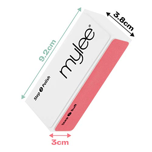 Mylee Taco Pulidor de 3 Pasos – Lima de Tratamiento de 3 Caras (320/600/3000) para Manicura de Salón Profesional Taco Pulidor para Pulir Fácilmente el Gel y Pepara la Uña para el Esmalte