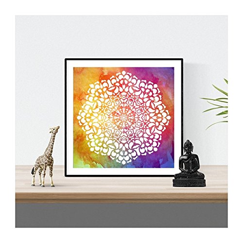 Nacnic Pack de láminas para enmarcar Fulgor. Posters Cuadrados con imágenes de Mandalas. Decoración de hogar. Láminas para enmarcar. Papel 250 Gramos