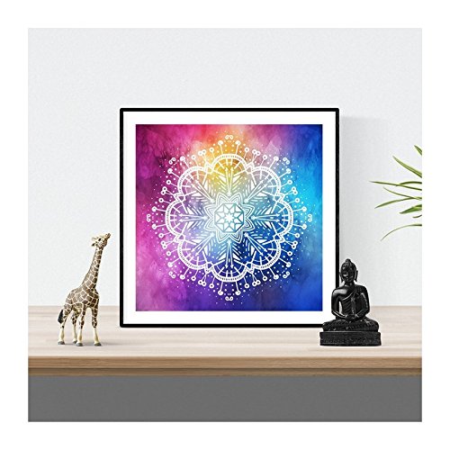 Nacnic Pack de láminas para enmarcar Fulgor. Posters Cuadrados con imágenes de Mandalas. Decoración de hogar. Láminas para enmarcar. Papel 250 Gramos