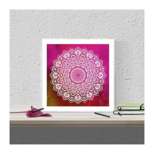 Nacnic Pack de láminas para enmarcar Fulgor. Posters Cuadrados con imágenes de Mandalas. Decoración de hogar. Láminas para enmarcar. Papel 250 Gramos