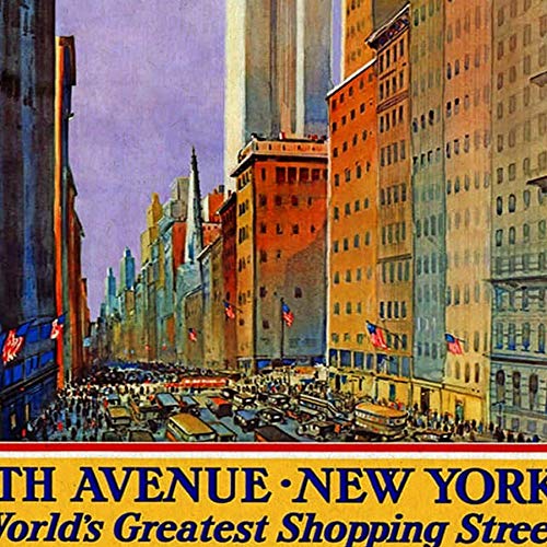Nacnic Poster Vintage. Cartel Vintage de América. Quinta Avenida, Nueva York. Tamaño A3