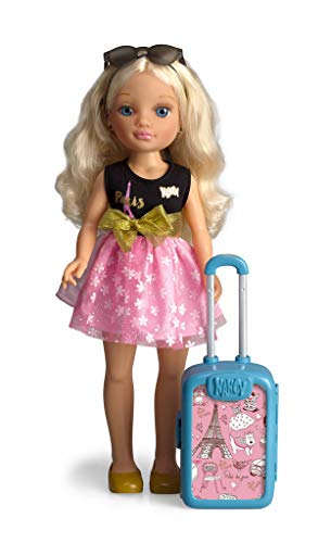 Nancy - Chic Viaja A París, Muñeca con Maleta y Accesorios para Niños y Niñas a Partir de 3 Años, Multicolor, (Famosa 700015341)