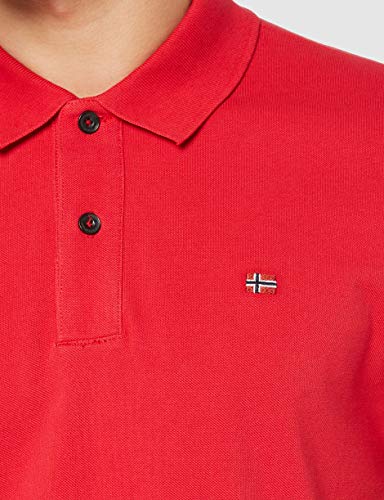 Napapijri Elios Polo, Rojo (True Red R70), Medium para Hombre