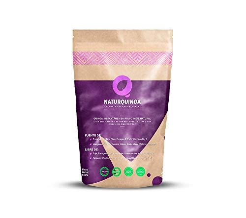 Naturquinoa | Concentrado de Quinoa en polvo Premium 100% natural | Quinoa sin gluten | Bolsa 500 gr de Quinoa | Bolsa para 30 días