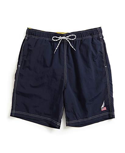 Nautica Men's 8" American Flag Logo J-Class Swim Shorts Bañador para Hombre, Azul Marino, S