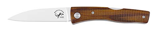 Navaja Salamandra EGARA 231023 Madera de Cocobolo, Hoja de Acero böhler N690. Bloqueo backlock Herramienta para Caza, Pesca, Supervivencia y Bushcraft. Hecho en Albacete + Portabotellas de regalo