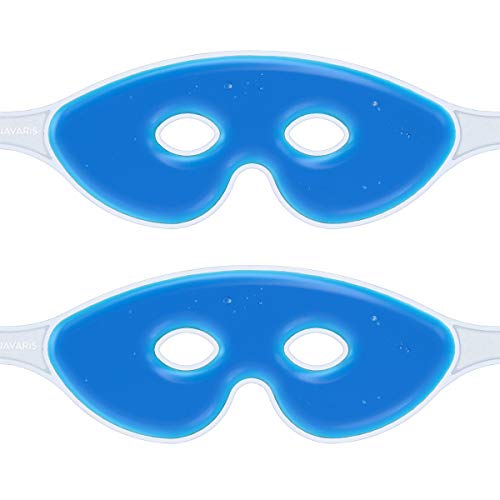 Navaris 2x Antifaces de gel para los ojos - 2x Máscaras reutilizables para calor y frío - Reduce ojeras bolsas dolor de cabeza y ayuda a dormir