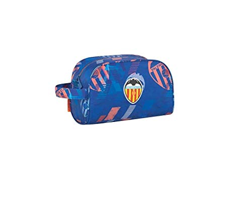 Neceser de Viaje Valencia CF | Organizador de Equipaje de Mano Adaptable a Carro de Mochila, Neceser Viaje con Bolsillo de Gran Capacidad y Asa para Transporte - Medidas 25 x 15,5 x 11 - Color Azul