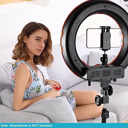 Neewer 36cm Exterior LED Anillo de Luz 36W 5500K con Soporte de Luz Kit: Tubo Filtro de Color Adaptador de Zapata Caliente Receptor Bluetooth para Disparo Cámara Youtube Video TikTok