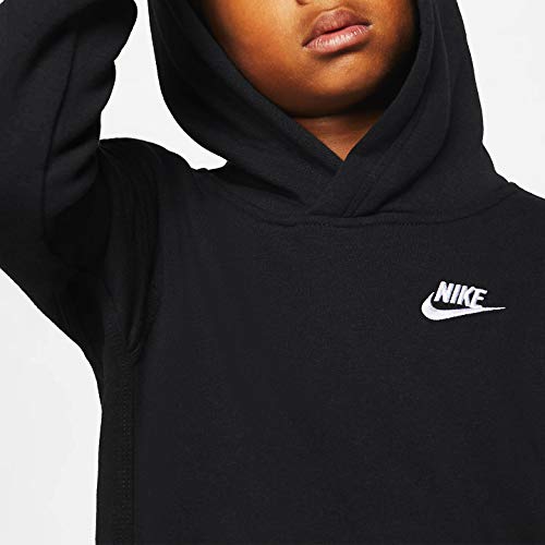 NIKE B NSW Club Po Hoodie Sweatshirt, Niños, Black/ White, S