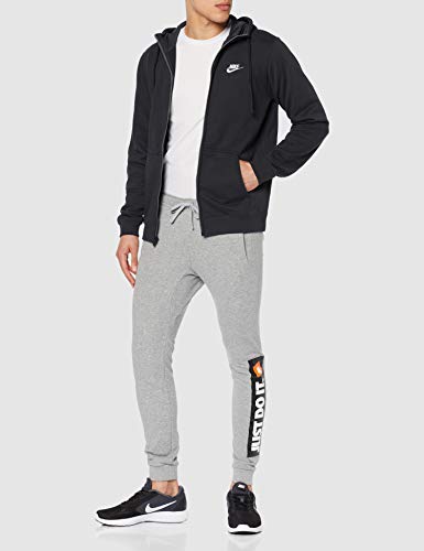 NIKE Club Hoodie Ft Sudadera con Capucha y Cremallera Completa, Hombre, Negro (Black/Black/White), L