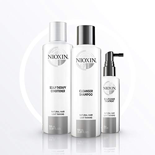 NIOXIN - Trial Kit (Champú, Acondicionador y Tratamiento) Sistema 1- CABELLO NATURAL_DEBILITAMIENTO LEVE_HIDRATACION LIGERA -(300 ml + 300 ml + 100 ml)