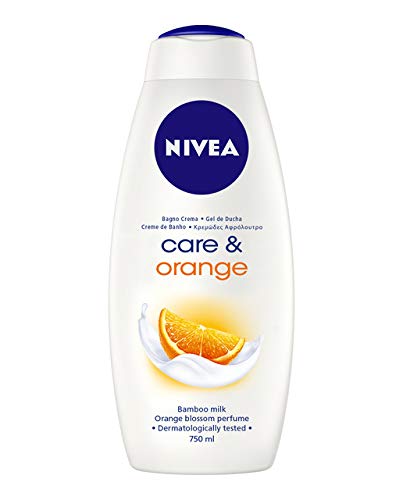 Nivea gel de ducha care & orange con leche de bambú y aroma a azahar, pack de 12