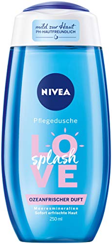 Nivea Love Splash - Gel de ducha (250 ml), gel de ducha refrescante con minerales marinos naturales, pH neutro para la piel con aroma a océano