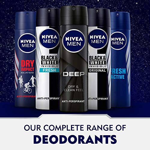 NIVEA MEN Dry Impact Spray (1 x 200 ml), desodorante antitranspirante con protección 48 horas, desodorante spray de cuidado masculino testado en la vida real