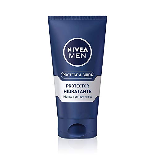 NIVEA MEN Protege & Cuida Hidratante Protector (1 x 75 ml), crema facial hidratante para el cuidado de la piel seca, protector facial para hombre