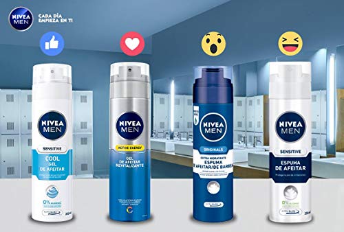 NIVEA MEN Sensitive Cool Gel de Afeitar, gel refrescante con 0% alcohol, gel de afeitado para una máxima protección de la piel sensible - 1 x 200 ml