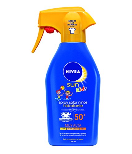 Nivea Sun Kids - Spray Solar Niños Hidratante FP50+ - Protección UV muy alta - 300 ml + Nivea Sun - Crema Solar Facial Control de Brillos FP50 - Protección UV alta - 50 ml