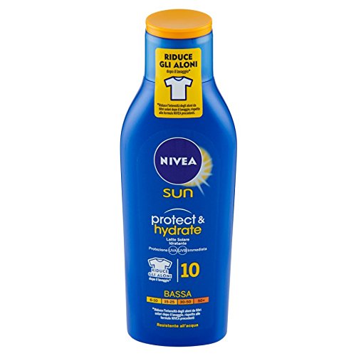 Nivea Sun Protect & Hydrate - Leche solar hidratante FP10, protección baja, 200 ml