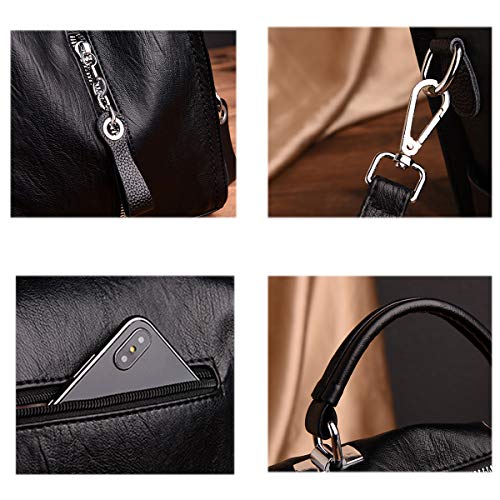 NIYUTA Mini Bolsos versátiles para Mujer Mochilas de Cuero Suave Mochilas