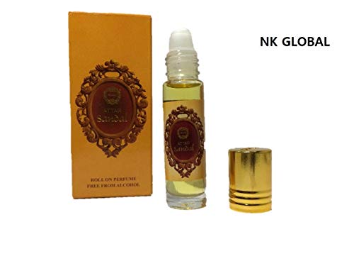 NK GLOBAL Aceite de Perfume de sándalo Natural Indio Aceite de Perfume Attar sin Alcohol para Hombres y Mujeres Aceite de Perfume Attar 8 ml Roll On Bottle