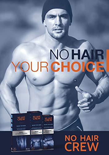 NO HAIR CREW Bandas de Cera Depilatorias Masculinas Premium – Alto Rendimiento Hechas Para Hombres, 20 Tiras Y 4 Toallitas Calmantes