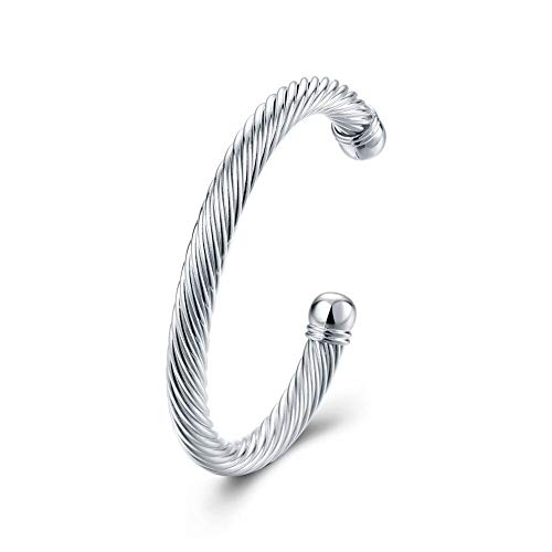 NOBRAND Original 925 Pulseras de Plata Mujeres Cuerda torcida Forma Redonda Pulsera de Cadena de Plata para Mujeres Marcas Regalo Venta al por Mayor envío Gratuito