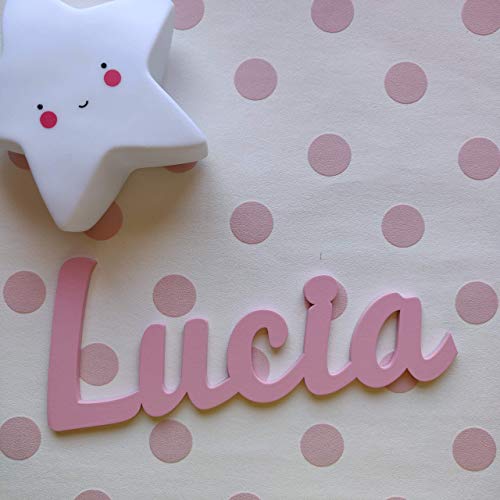 Nombres Decorativos Personalizados de madera para Decoración del Hogar, Comunión, Boda, Cumpleaños y Habitación de Bebe infantil de 25/35/45cm satinados