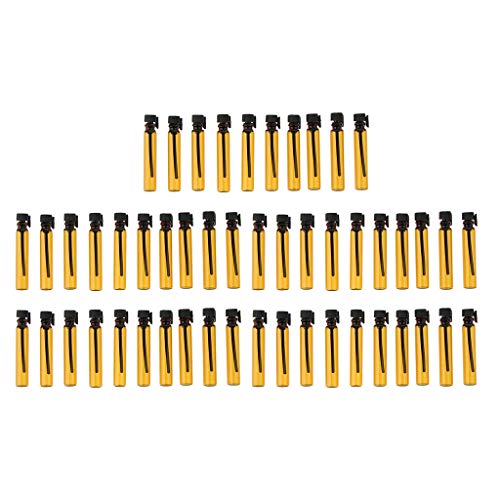 non-brand 50 Pcs Mini Amber Vidrio Aceites Esenciales Botellas Viales Contenedores 2ml