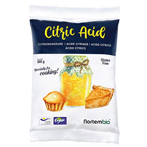 Nortembio Ácido Cítrico 500g. La Mejor Calidad Alimentaria. Insumo Ecológico. Polvo, 100% Puro. Producto CE.