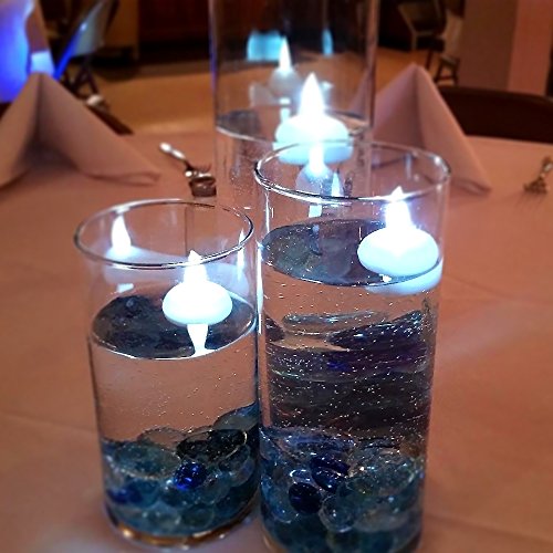 Novelty Place [Flota en el Agua] Velitas Sin Llama, Velas Pequeñas LED Flotantes con Baterías - Blanco Elegante para Bodas, Centro de Mesa y SPA (Paquete de 12)