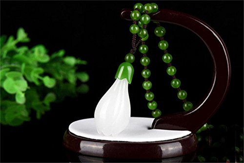 Nuevo señorías colgante de flor de magnolia Natural verde Jade perlas collar